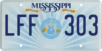 MS license plate LFF303