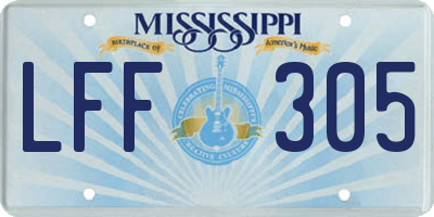 MS license plate LFF305