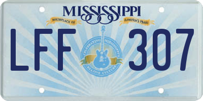 MS license plate LFF307