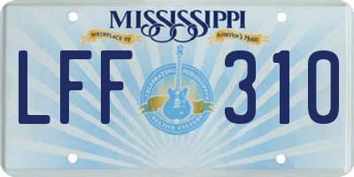 MS license plate LFF310