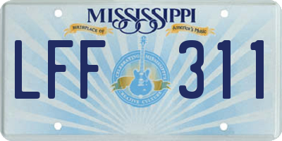 MS license plate LFF311