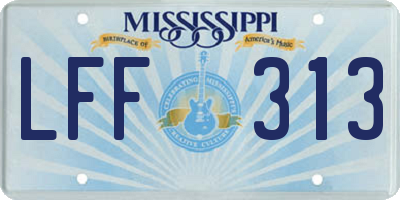 MS license plate LFF313