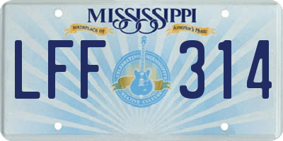 MS license plate LFF314