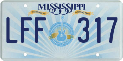 MS license plate LFF317