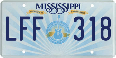 MS license plate LFF318