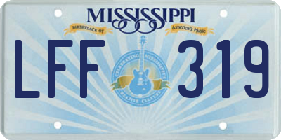 MS license plate LFF319