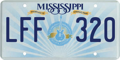 MS license plate LFF320