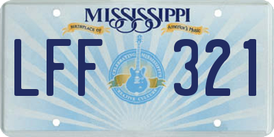 MS license plate LFF321