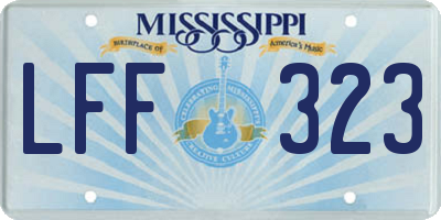 MS license plate LFF323