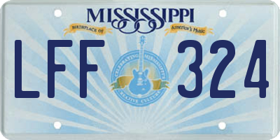MS license plate LFF324