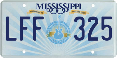 MS license plate LFF325