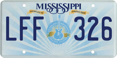 MS license plate LFF326