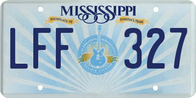 MS license plate LFF327