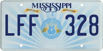 MS license plate LFF328