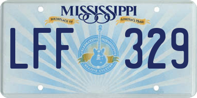 MS license plate LFF329