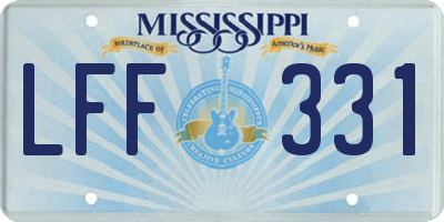 MS license plate LFF331