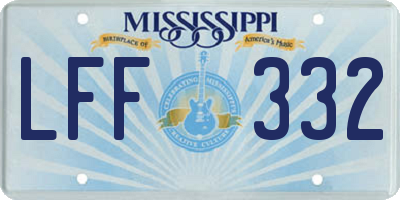 MS license plate LFF332