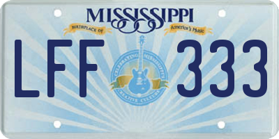 MS license plate LFF333