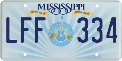MS license plate LFF334