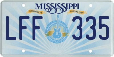 MS license plate LFF335