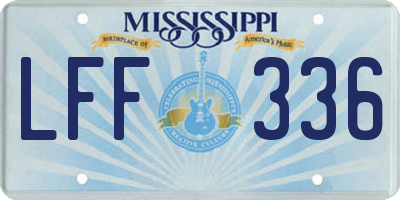 MS license plate LFF336