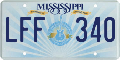 MS license plate LFF340