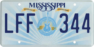 MS license plate LFF344