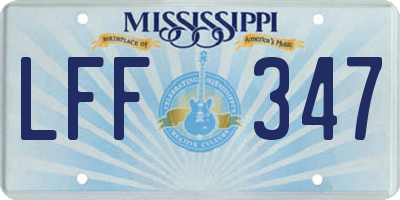MS license plate LFF347