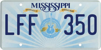MS license plate LFF350