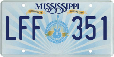 MS license plate LFF351