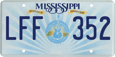 MS license plate LFF352