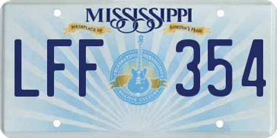 MS license plate LFF354