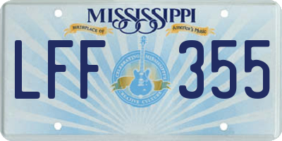 MS license plate LFF355