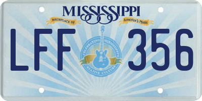 MS license plate LFF356