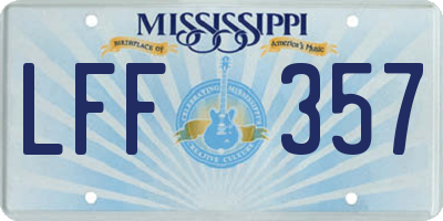 MS license plate LFF357