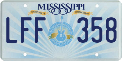 MS license plate LFF358