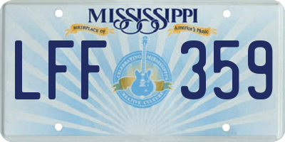 MS license plate LFF359