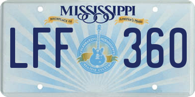 MS license plate LFF360