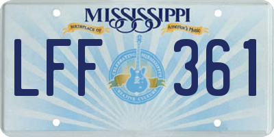 MS license plate LFF361