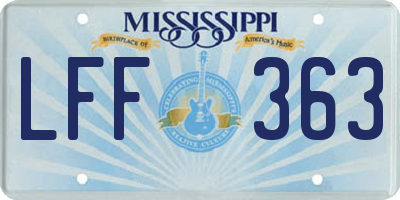 MS license plate LFF363