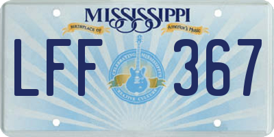 MS license plate LFF367