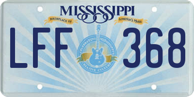 MS license plate LFF368