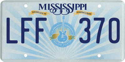 MS license plate LFF370