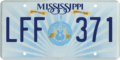 MS license plate LFF371