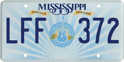 MS license plate LFF372