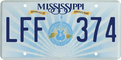 MS license plate LFF374
