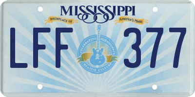 MS license plate LFF377