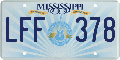 MS license plate LFF378