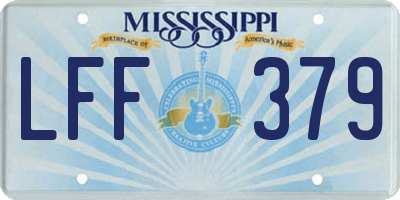 MS license plate LFF379