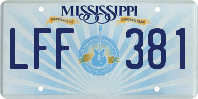 MS license plate LFF381